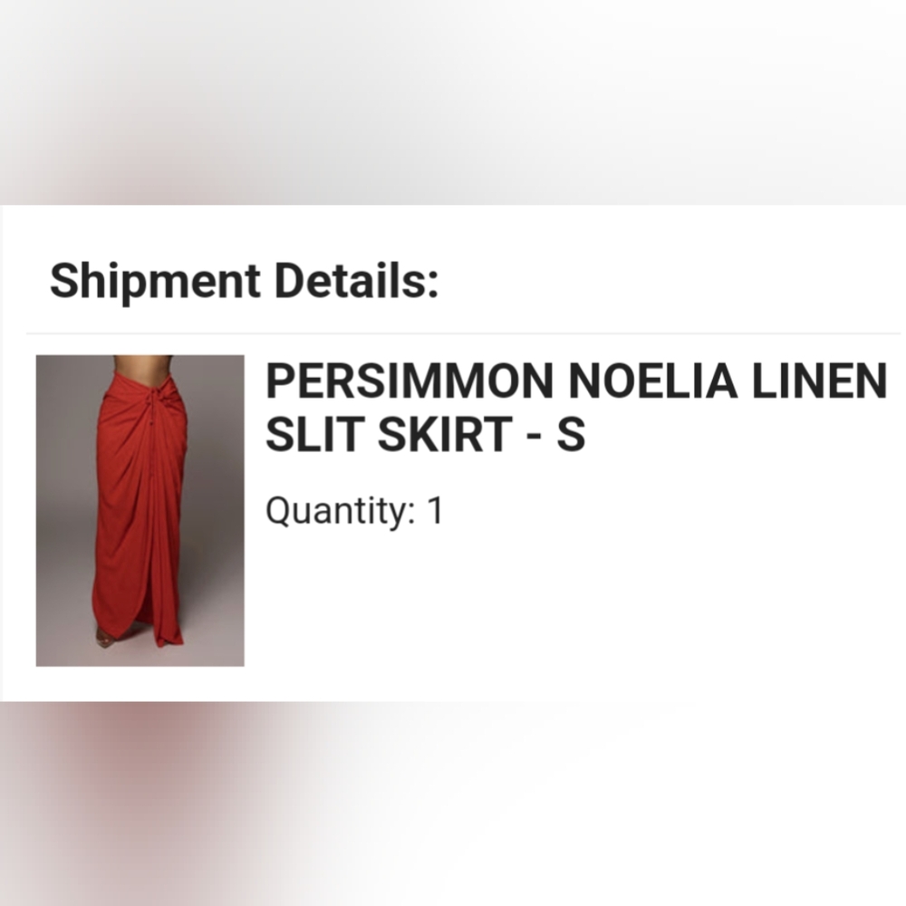 PERSIMMON NOELIA LINEN SLIT SKIRT - S. W/ tags